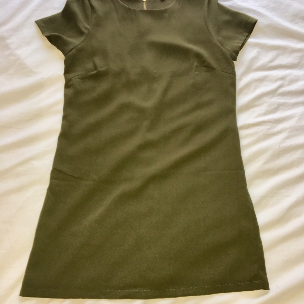 Olive Green Shift Dress